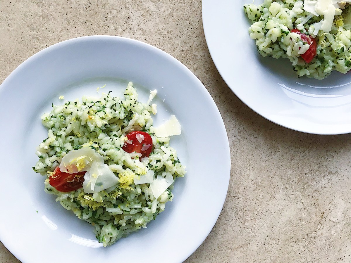 Tomato Basil Spinach&nbsp;Risotto
